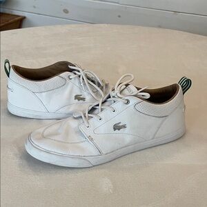 Lacoste Men's size US 11.5 White and Green Sneakers